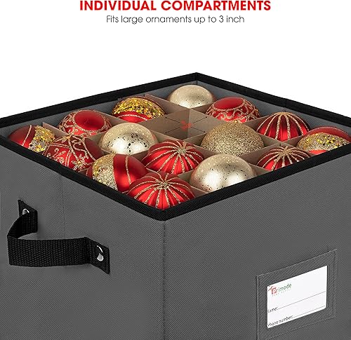 Miniatura 3 de Caja de almacenamiento de adornos de Navidad para hasta 64 bolas de adornos de Navidad, contenedor de almacenamiento de accesorios de decoración