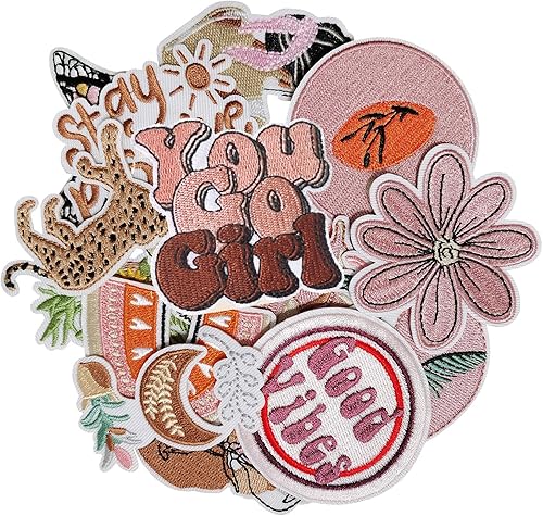 Miniatura 20 de AXEN 60 parches bordados para planchar, accesorios de bricolaje, parches decorativos surtidos aleatorios, bonitos apliques de costura