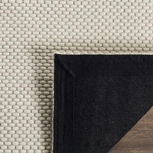 Miniatura 5 de SAFAVIEH Natura Collection - Alfombra de área de 5 x 8 pies, color marfil, lana maciza hecha a mano, ideal para zonas de alto tráfico en sala de