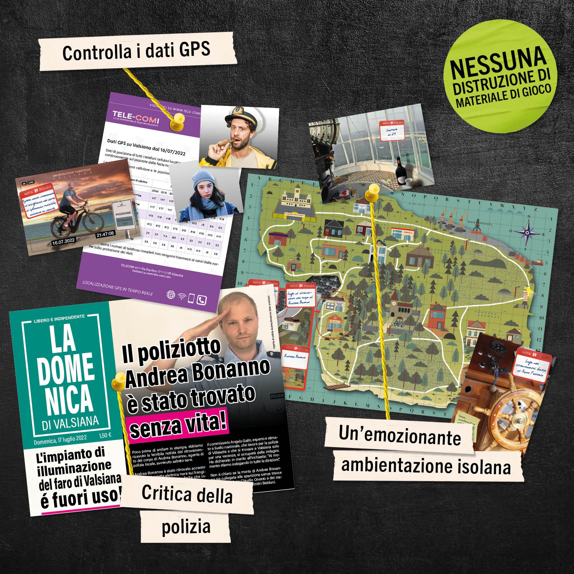 Hidden Games Luogo del Reato – L'isola dei misteri – Gioco investigativo, tipo Escape Room da tavolo, giochi nascosti, risolvi un caso, gioco detective, caso da risolvere