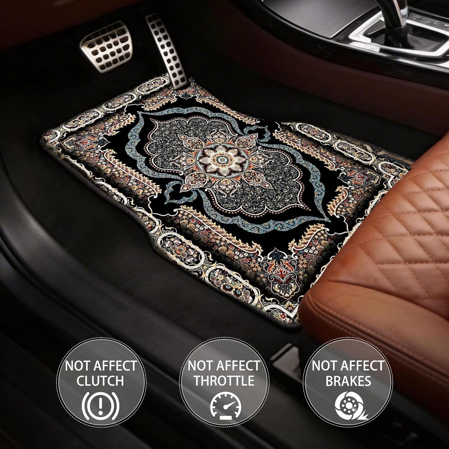 Automotive Floor Mats 4Pcs, Siberian-Style Car Floor Mats, Universal Front Rear Car Carpet,Durable Protective Car Rugs,Car Accessories for SUVs/Sedan/Wagons