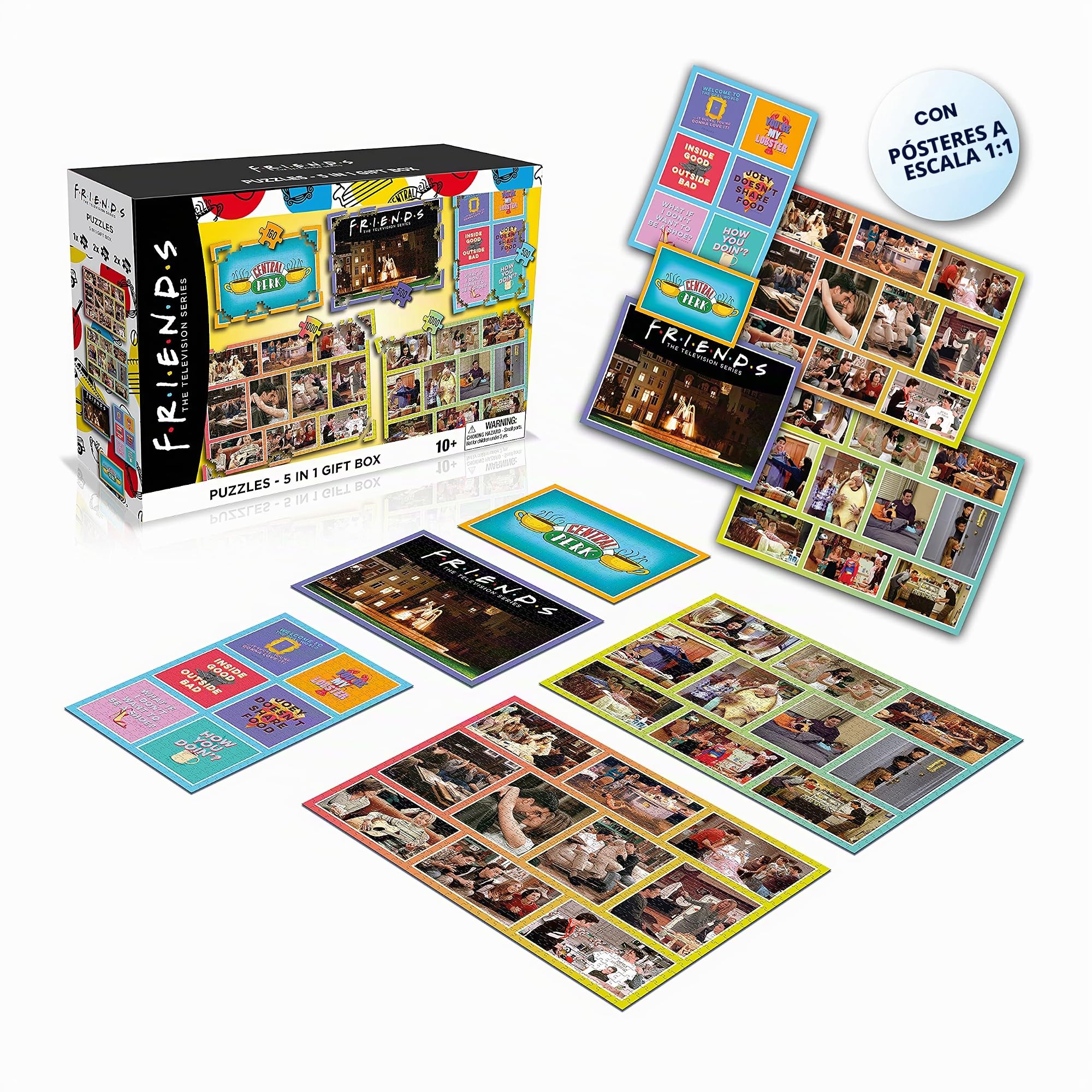 Top Trumps Rompecabezas Friends Puzzle 2x 500 y 2x 1000 piezas - juguetes para niños 10+ años y todos los fans de la serie, para jugar solo o en compañía, incluye póster