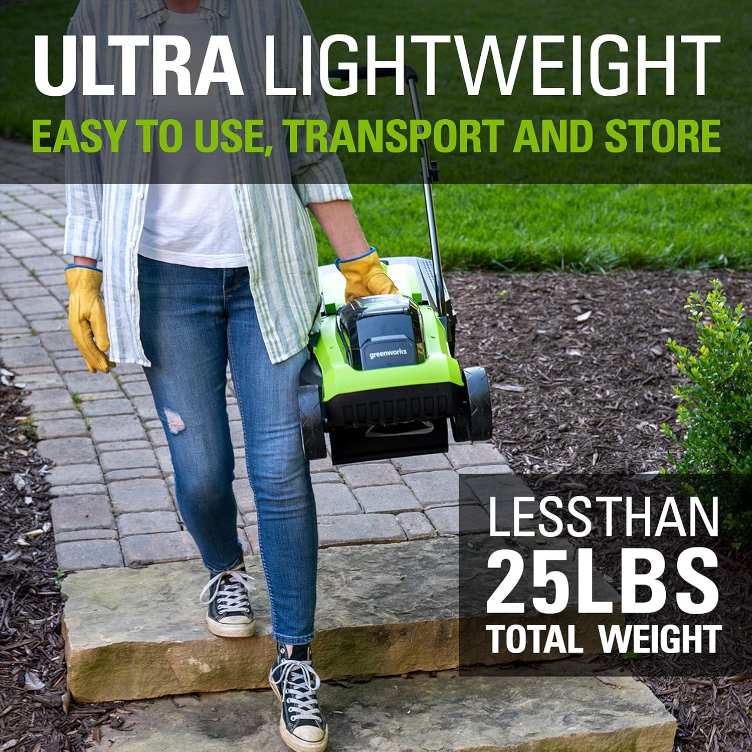 Greenworks 25072 20-Inch 5-Blade Push Reel Lawn Mower with Grass Catcher : Everything Else