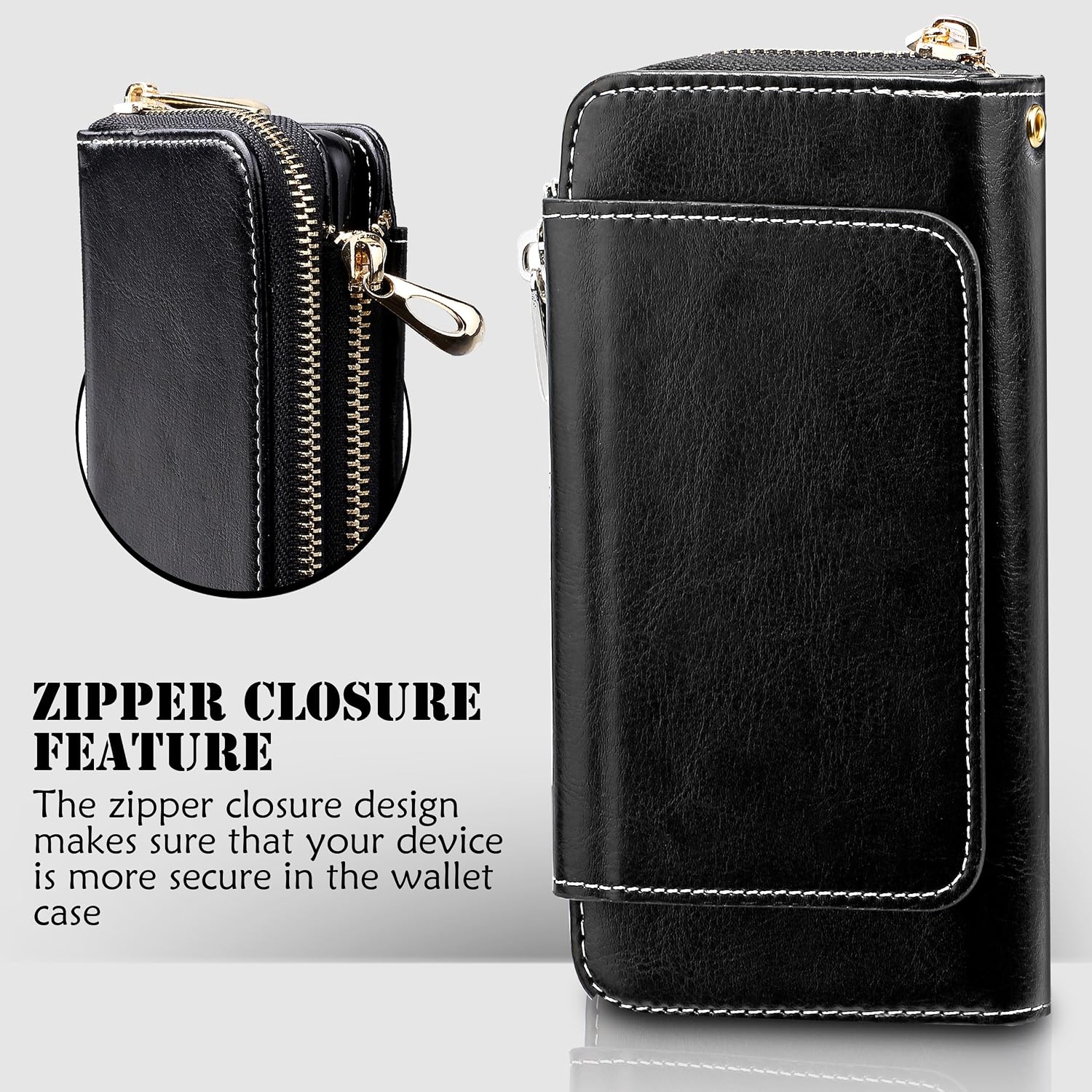 E LV Wallet Case for Samsung Galaxy S9 Plus [PU Leather] Detachable 2in1 Folio Purse for Samsung S9 Plus Credit Card Flip Case Protective with Card Slots, Stand and Magnetic Closure (Black)