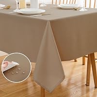 ATsense Vízlepergető Asztalterítő Len Hatású - Természetes Bézs, Téglalap Alakú 140x240 cm, Foltálló, Vasalásmentes Poliészter Terítő Kültér 1