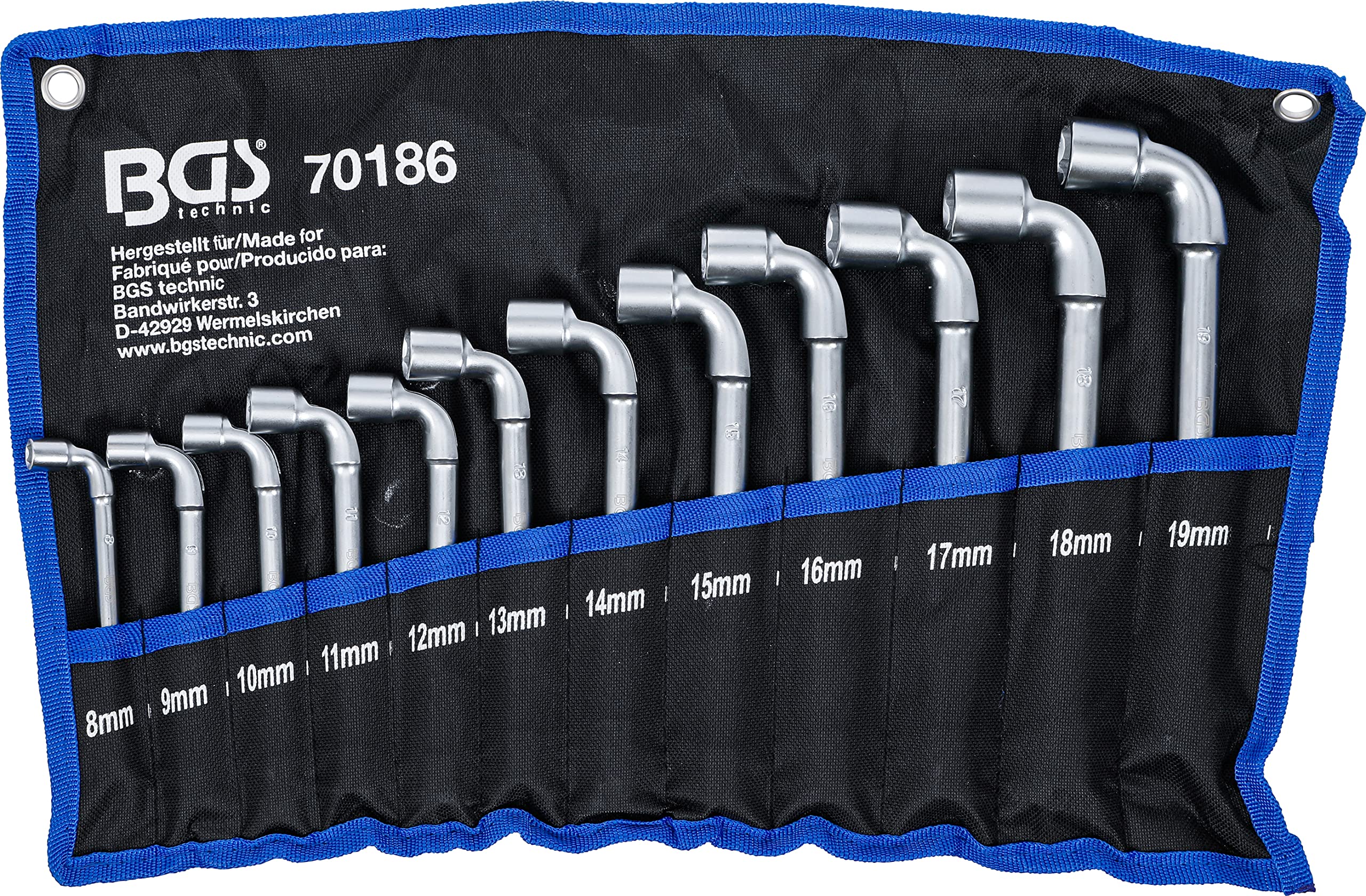 BGS 70186 | Serie di chiavi a pipa | 8-19 mm | 12 pz.