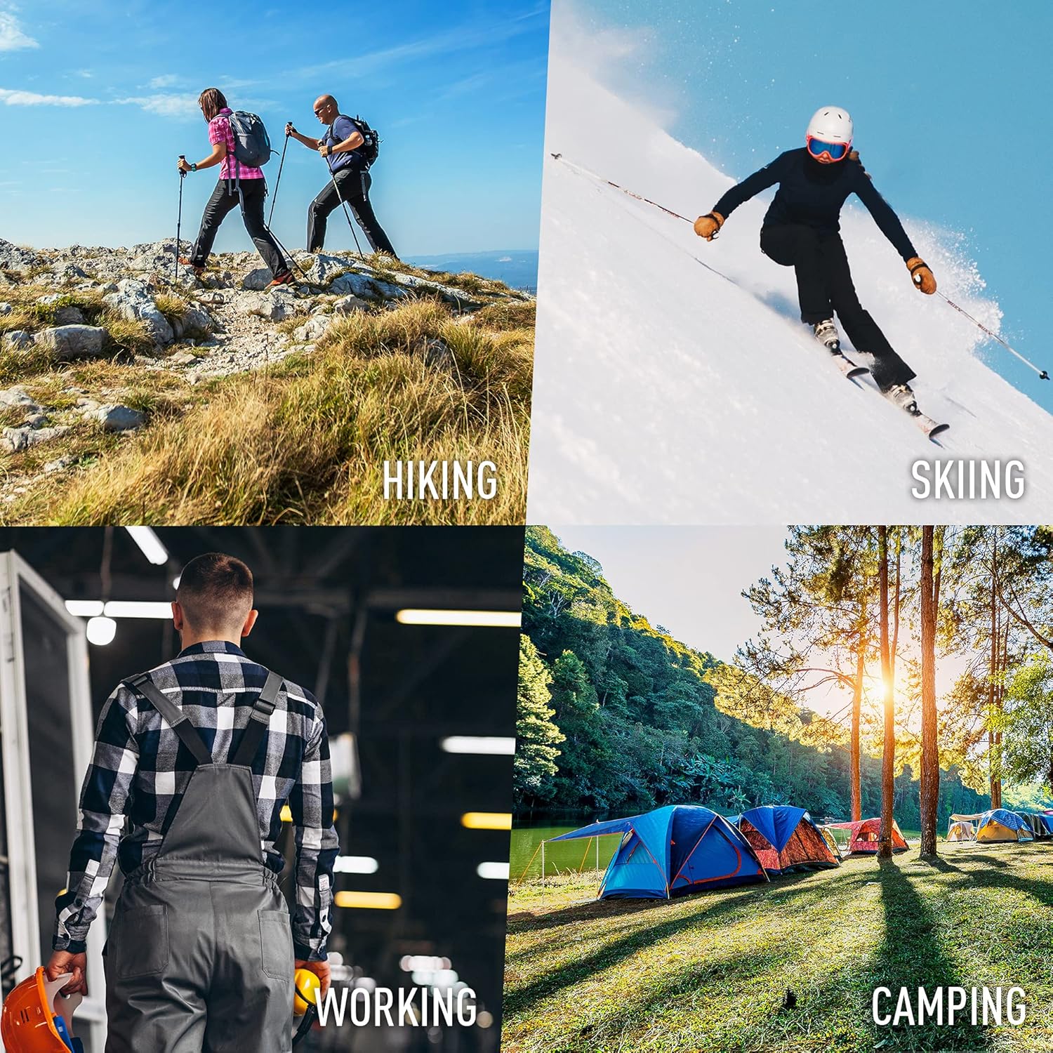 ECOEY Men's Merino Wool Cushioned Hiking Trekking Socks 4 Pairs, Quarter Length with Moisture Wicking : Clothing, Shoes & Jewelry