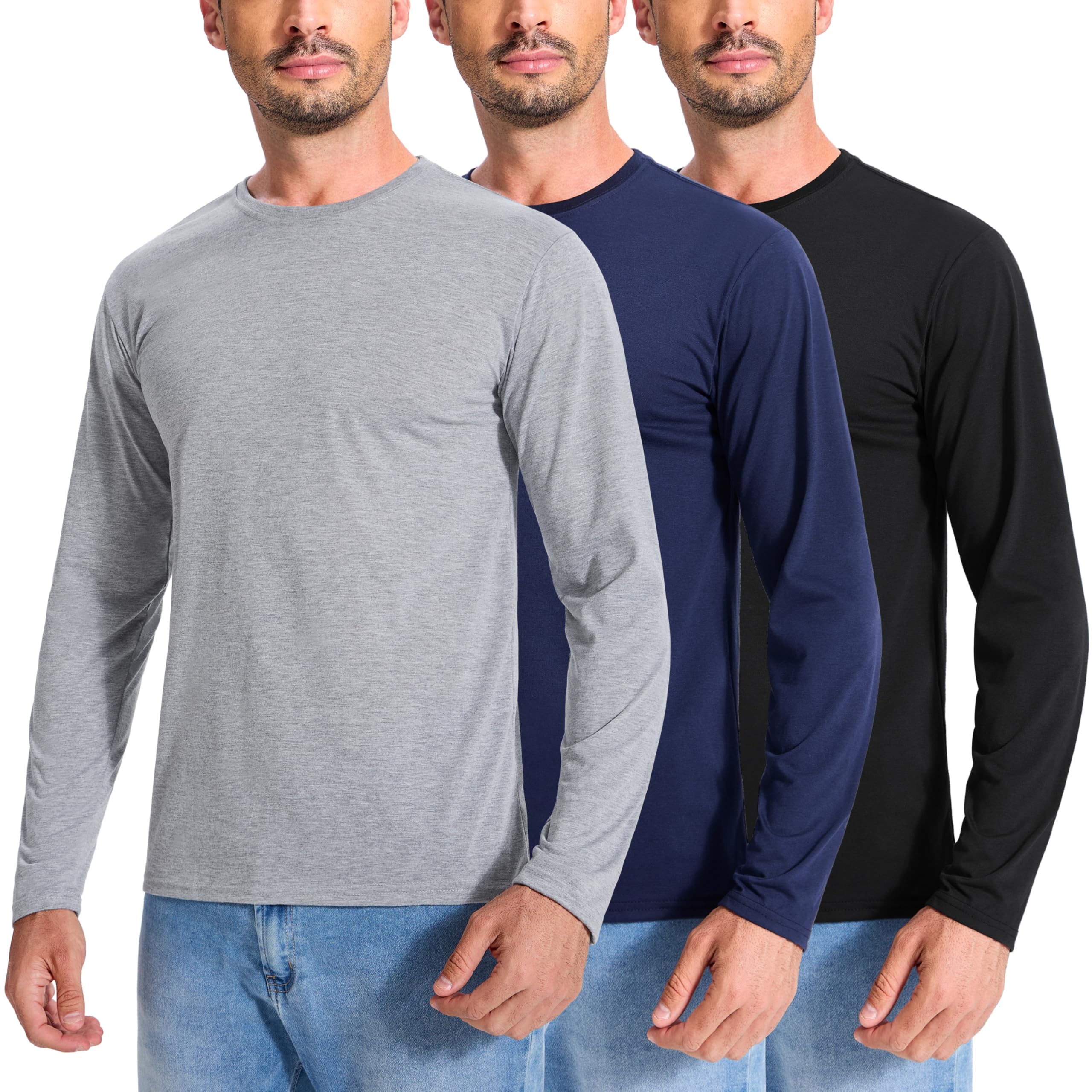 Confezione da 3 maniche lunghe in cotone