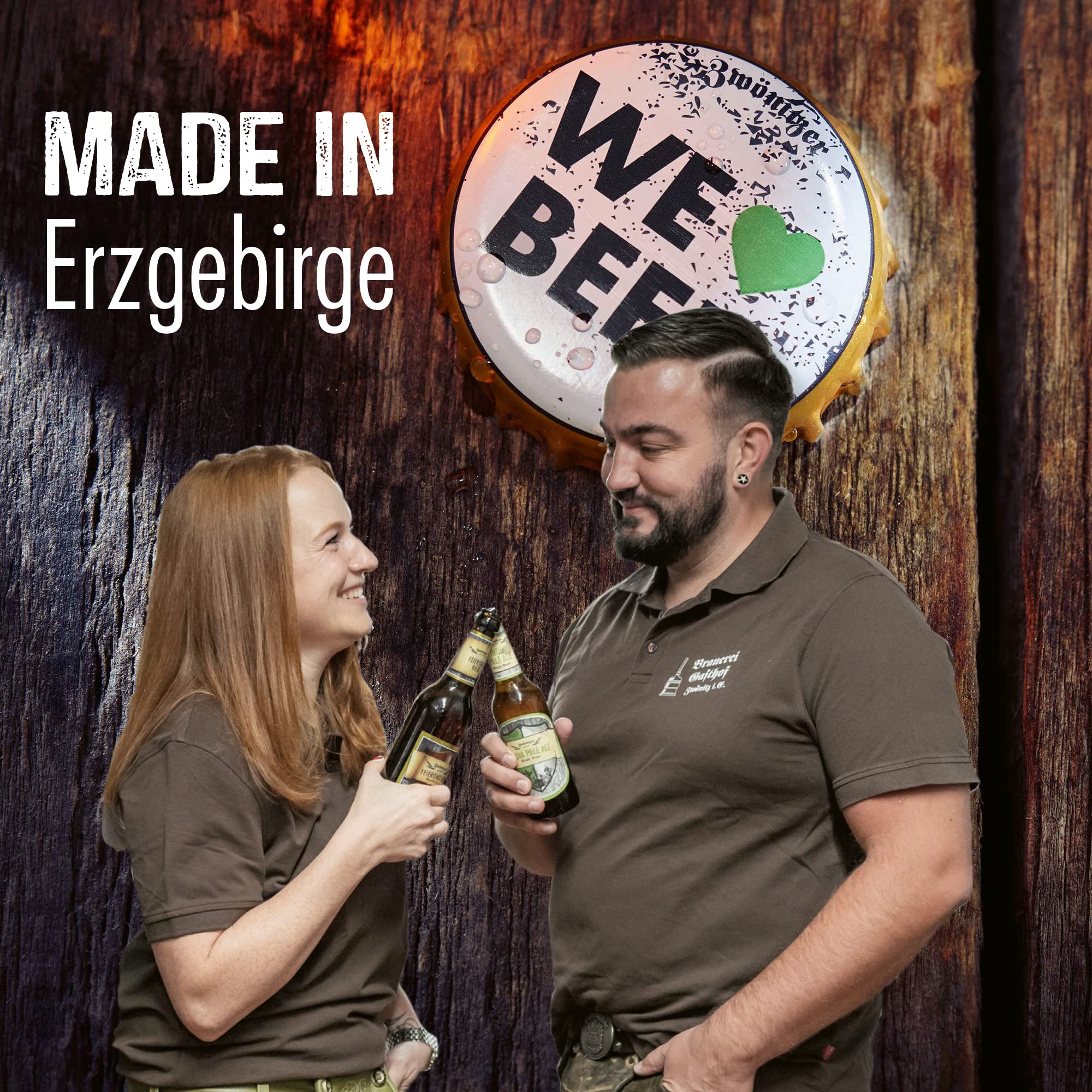 Brauerei Zwönitz Geschenkset mit Bierbrand 0,5 L & zwei passenden Gläsern | Alkohol Geschenkset mit Bierbrand - Originelles Biergeschenk