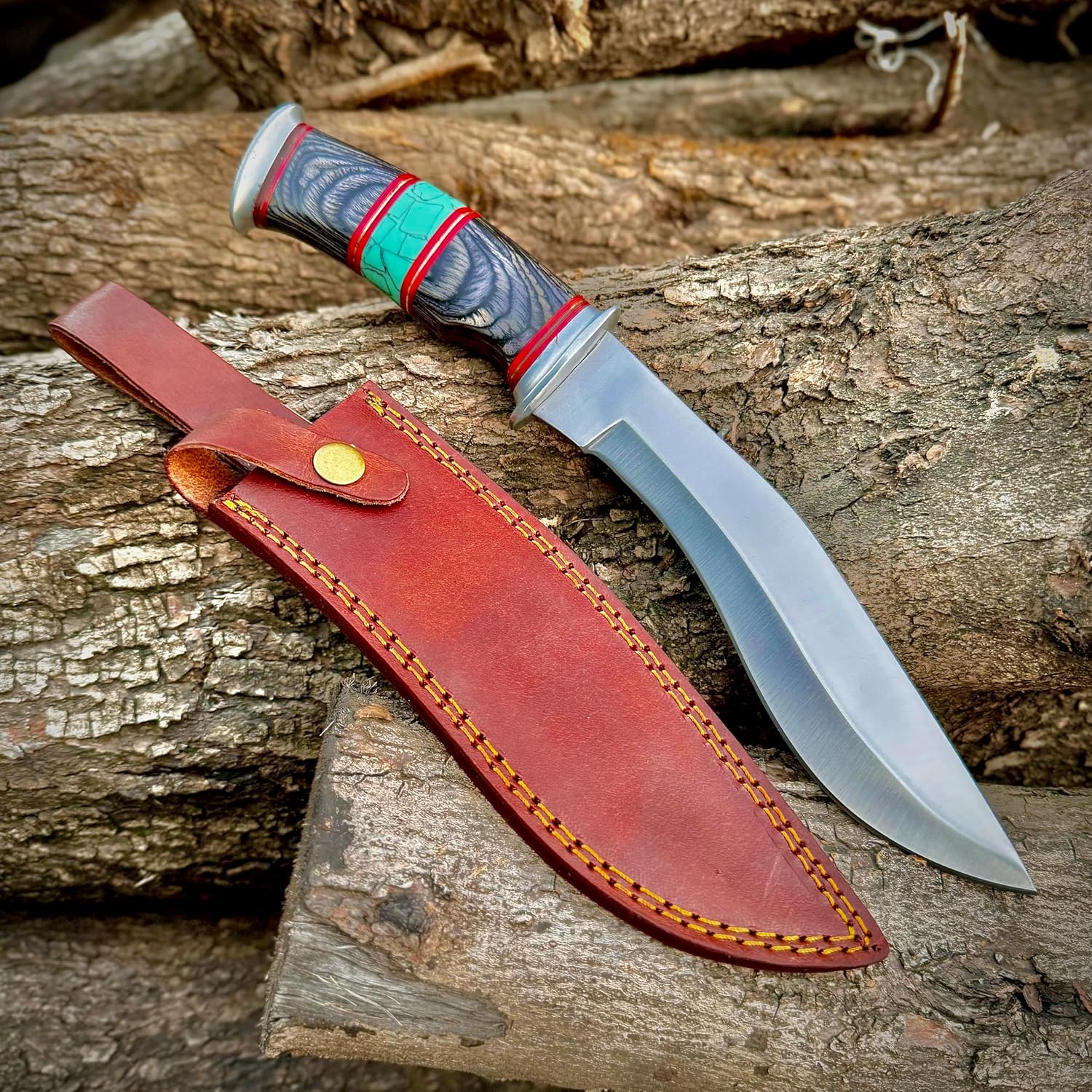 Fixed Blade Kukri Knife with Sheath D2 Heavy Duty Kukri Hunting Knifes Bushcraft Use Camping-Best Gift for Men