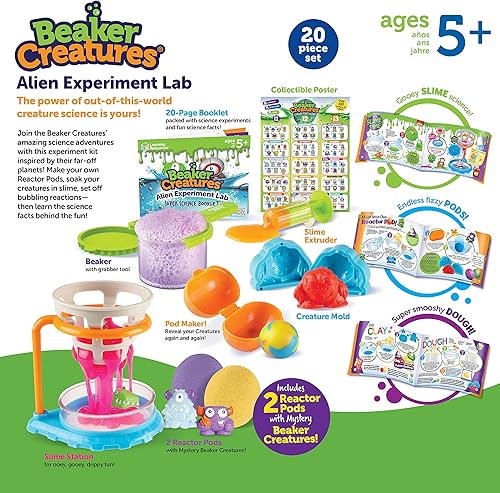 Miniatura 6 de Learning Resources Beaker Creatures Alien Experiment Lab, juego de 18 piezas, a partir de 5 años, exploración científica, kit de ciencia para niños,