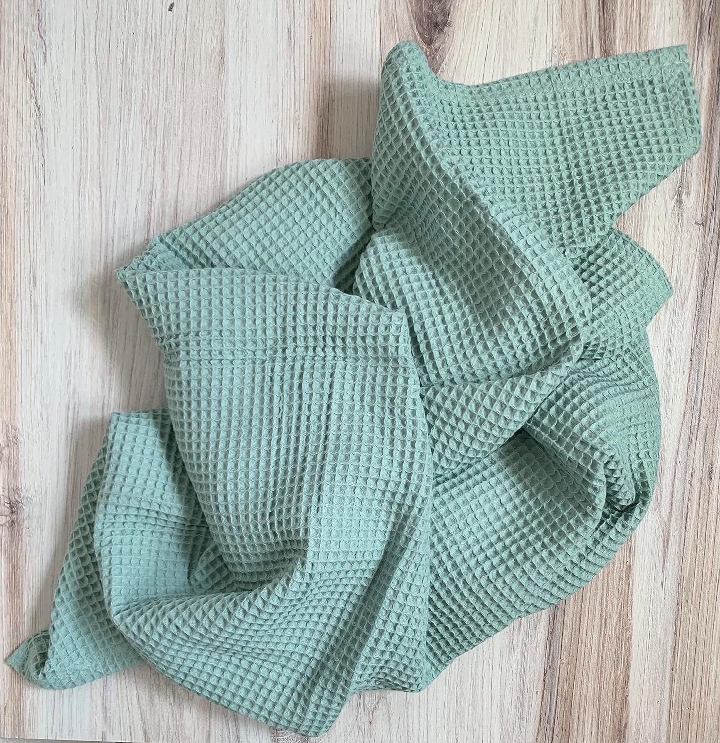 Leyl&Ari Waffle Baby Blanket, 100% Organic Cotton Soft Thin Honeycomb Breathable Summer Thermal for Infant, Newborn, Toddler Crib, Gender Neutral Essential Accessories and Gift (Sage Set)