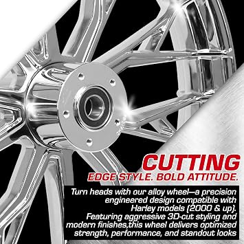 16X3.5 Raider Mag Wheel Chrome Harley Softail 2007 Above 25mm Front Wheel-WITH ABS (1-1 All Chrome-Wheel Only)