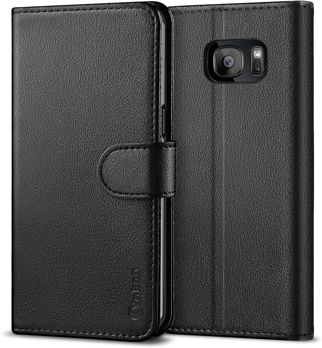 Vakoo Wallet Phone Case for Samsung Galaxy S7 Edge, Premium Flip Case and PU Leather Cover for Samsung Galaxy S7 Edge (5.5 inches) Black