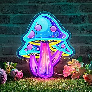 Mushroom Neon Sign Dimmable Mushroom Neon Light for Wall Decor, Mushroom Led Sign for Bedroom, Game Room, Man Cave, Kids Room Decor