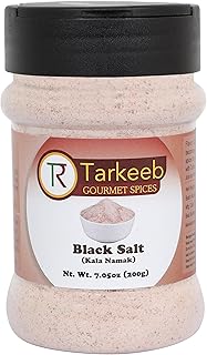 Tarkeeb Black Salt Powder - Indian Himalayan Black Salt (Kala Namak ) 7.05 oz (200g) Shaker Top PET Jar | All Natural | Vegan | No Colors | Gluten Free | NON-GMO | Tofu Scramble Seasoning Natural Egg Taste | Indian Origin |