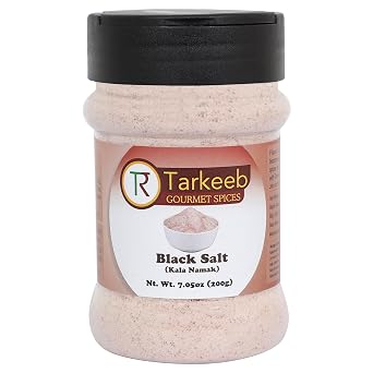 Tarkeeb Black Salt Powder - Indian Himalayan Black Salt Kala Namak  7.05 oz 200g Shaker Top PET Jar | All Natural | Vegan | No Colors | Gluten Free | NON-GMO | Tofu Scramble Seasoning Natural Egg Taste | Indian Origin |
