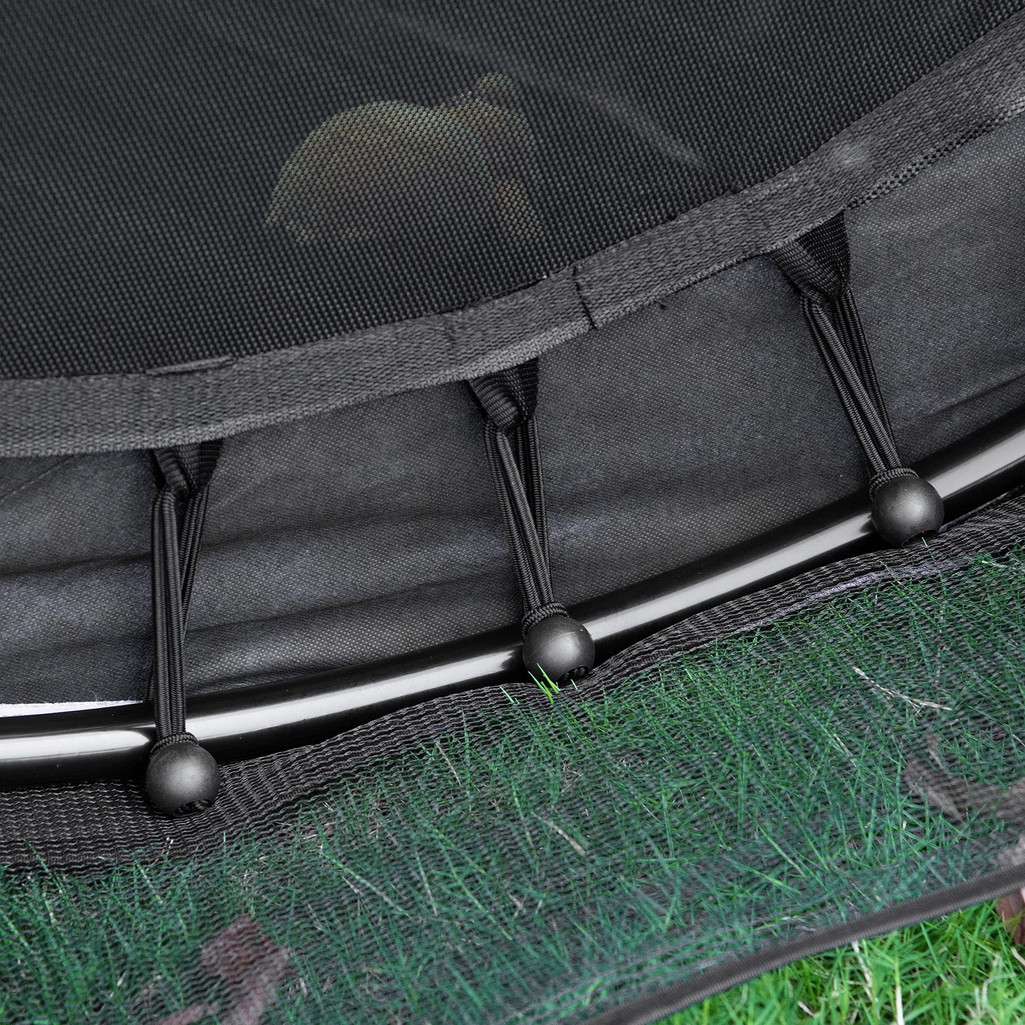HOMCOM Trampolino da Giardino per Bambini 3-6 Anni Φ140x160cm, Tappeto Elastico con Rete, Bordo Imbottito e Corde Elastiche