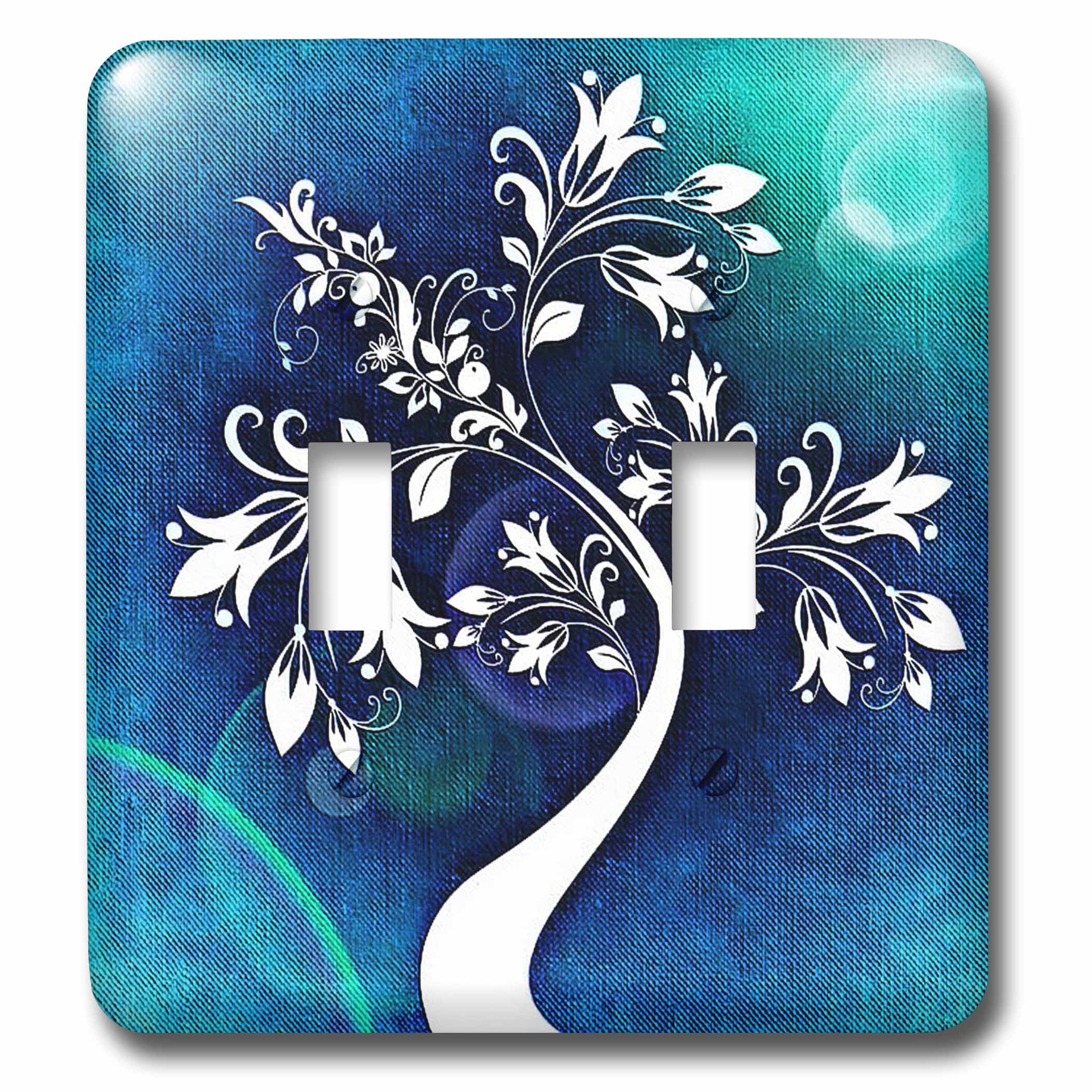 Interrupteur double lsp_234715_2 fini les murs ternes plaque turquoise arbre