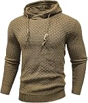 Zaitun Sweatshirt à capuche Homme manches longues Sweater à cape tricotée