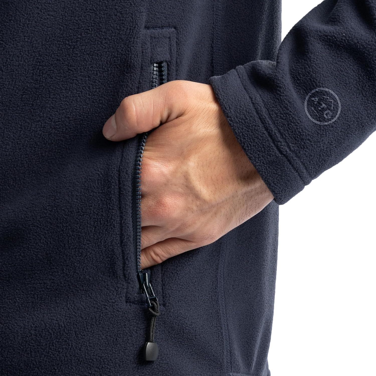 ATG mens Color Block Micro Fleece Mock Neck Jacket - Image 4