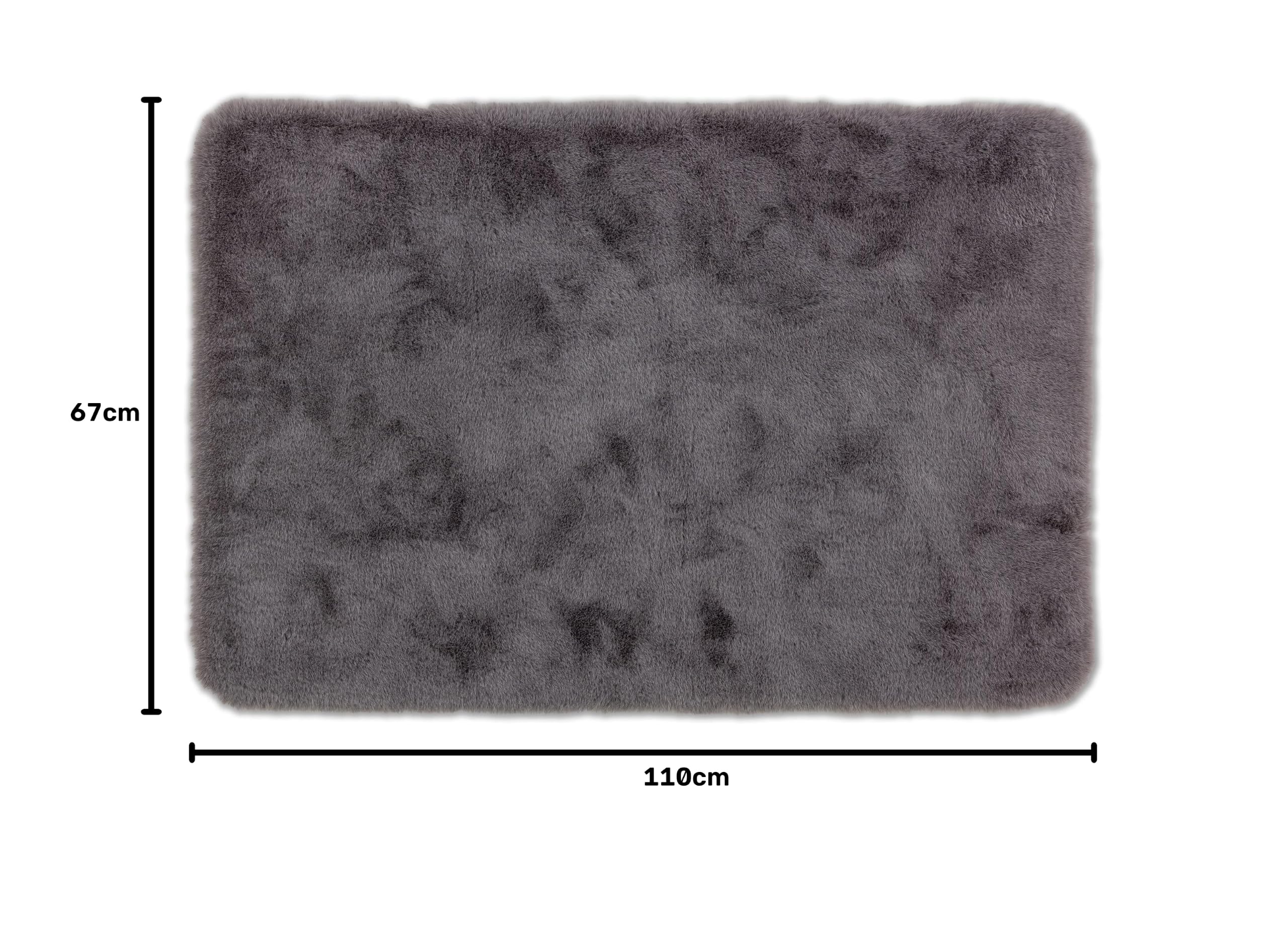 Schöner Wohnen Collection Alfombra de baño 67 x 110 cm - Alfombrilla de baño Muy mullida Gris - Lavable y Antideslizante