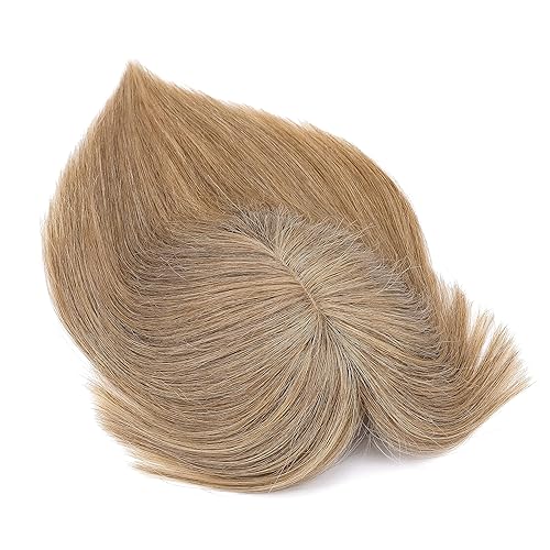 Miniatura 3 de Hairro Toppers de cabello humano para mujer de 10 pulgadas, 1.16oz #27 rubio oscuro