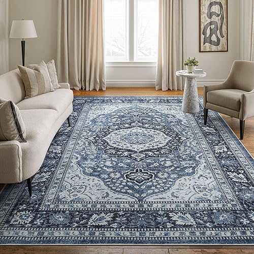 Miniatura 32 de Bloom Rugs - Alfombra caminera Caria lavable, antideslizante, de 3,05 m, color marfil/gris/caramelo tradicional, para entrada, pasillo, baño