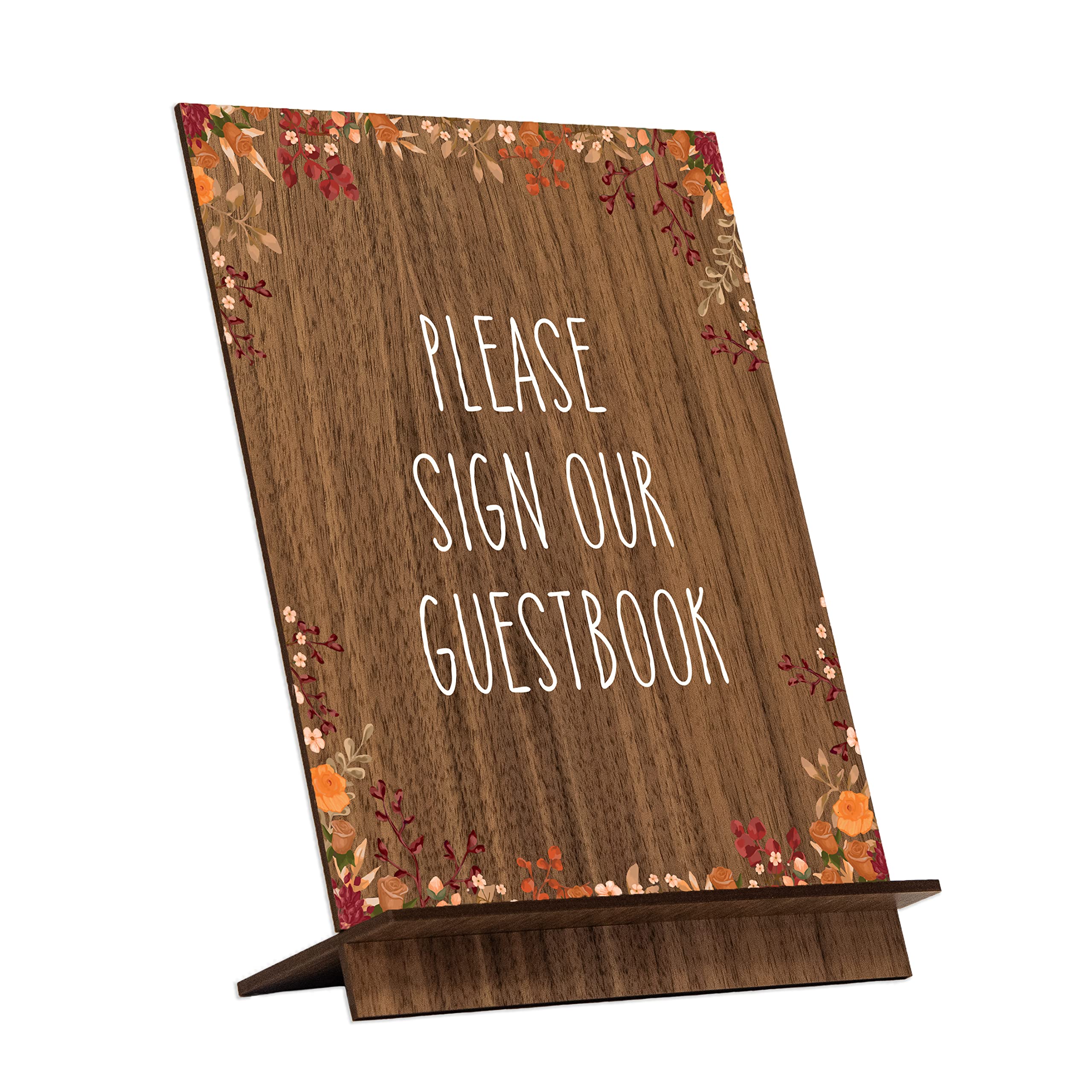 "Guest book sign | Wedding guestbook sign | Wedding Sign | Gift Table Signage/Please sign guestbook (A4, Autumn)"
