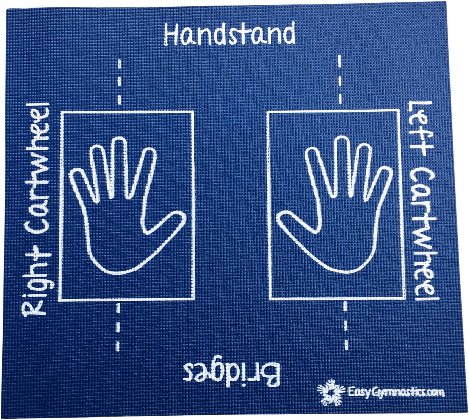 Easy Gymnastics 24" x 22" Kids Blue Gymnastics (Cartwheel, Handstand, Bridge, Roll) Training Mat (Easy to Store, Non-Slip, Soft, Perfect for Stations)