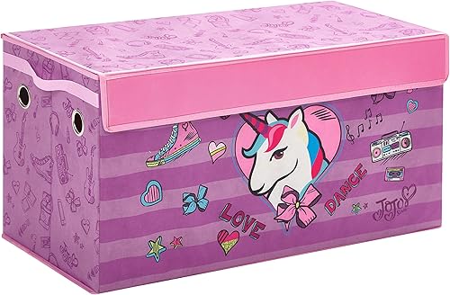 Idea Nuova JoJo Siwa - Baúl de almacenamiento para juguetes de niños, plegable, con tapa, color rosa