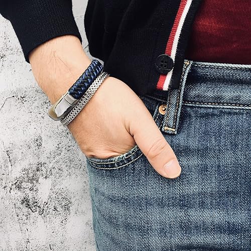 Miniatura 6 de Bible Verse Leather Bracelet - Motivational Inspirational Quotes Message Scripture Faith Christian Wristband for Men, Religious Jewelry Gift for Men