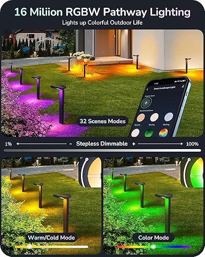 Miniatura 2 de EDISHINE Luces de paisaje de bajo voltaje, luces LED de camino con cable, 12 V CACC, carcasa de aluminio impermeable, iluminación eléctrica para