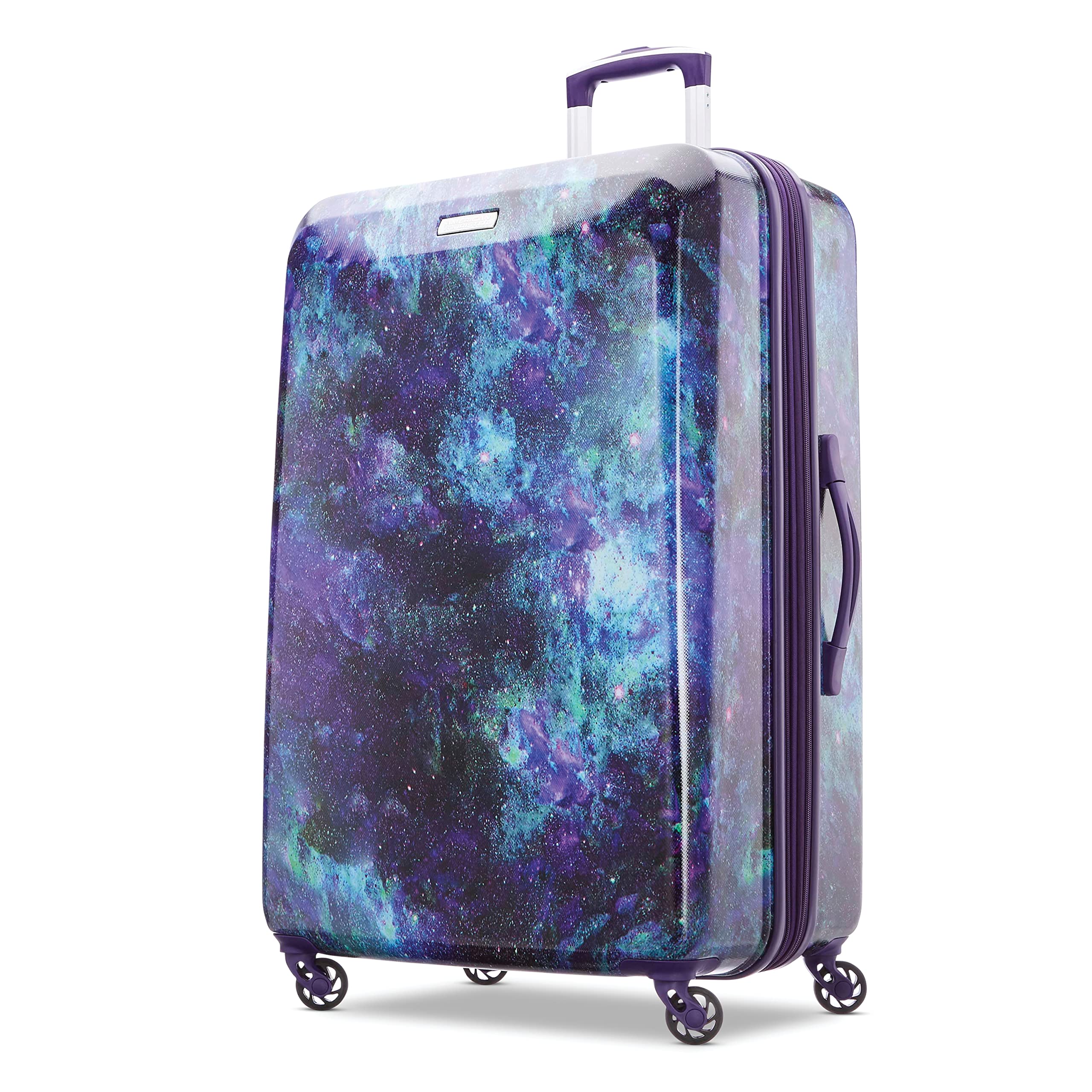 American Tourister Moonlight Hardside Expandable Luggage with Spinner Wheels, Cosmos, Checked-Large 28-Inch