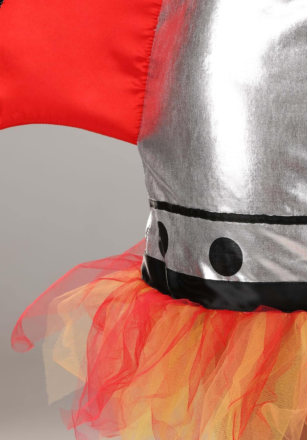 Rocket Ship Women's Costume - Metallic Dress with Foam Rocket Headband, Shoulder Caps, Fins, Tulle Flames