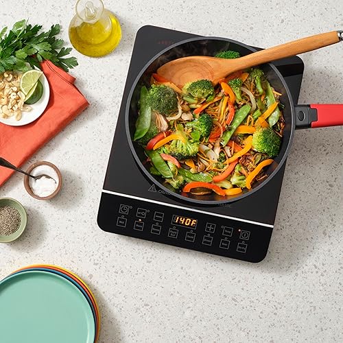 Miniatura 4 de Zavor Onyx - Placa de inducción, quemador eléctrico con 8 botones de inicio rápido, quemadores de bajo consumo para cocinar hasta un 50% más rápido,