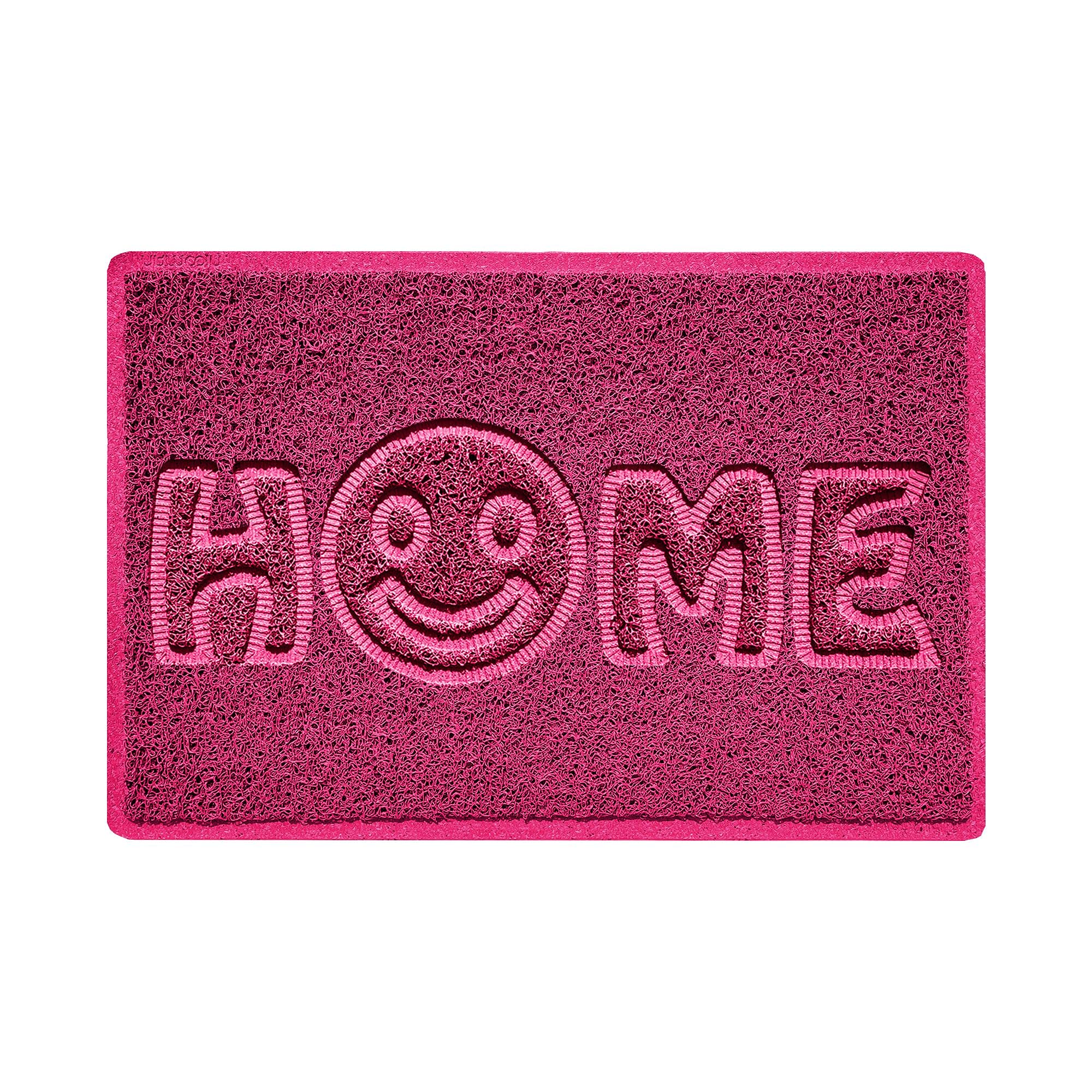 Nicoman SMILEY FACE Embossed Shape Door Mat Dirt-Trapper Jet-Washable Doormat-(Use Indoor or Sheltered Outdoor)- (60x40cm/23.6x15.7inches