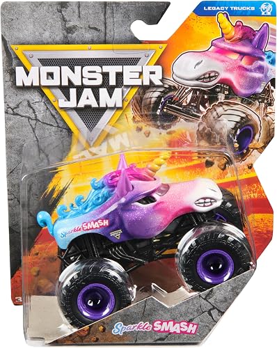 Monster Jam, Official Sparkle Smash Monster Truck, Die-Cast Vehicle, 1:64 Scale,