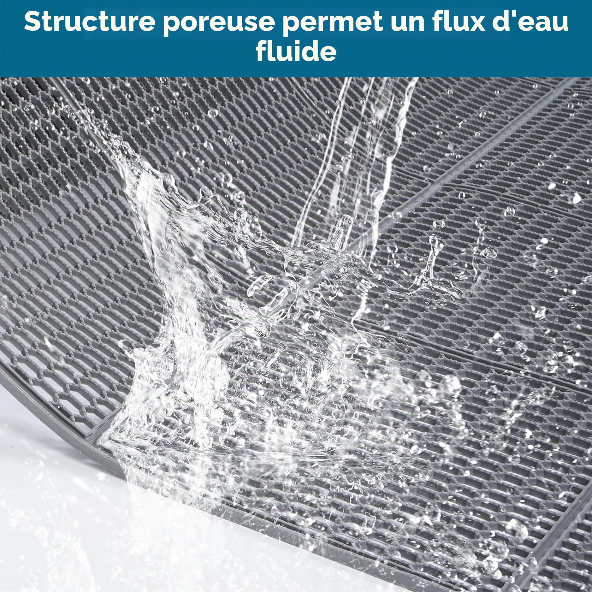 MYOYAY Tapis de sol antidérapant de 4 mm d'épaisseur, antidérapant, commercial, 90 x 300 cm, en PVC gris, rectangulaire, pour cuisine, piscine, douche, sauna, extérieur