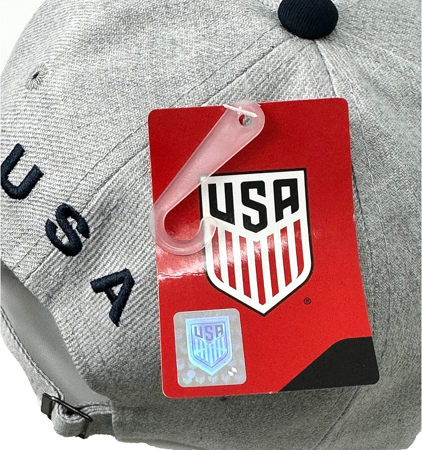 Icon Sports U.S. Soccer Cap, USA Adjustable Cap Gray - Image 4