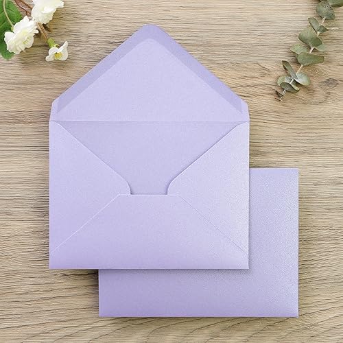 PONATIA Paquete de 50 sobres A1, 3 58 x 5 18 pulgadas, sobres lilas perfectos para tarjetas de boda, tarjetas de confirmación, tarjetas de