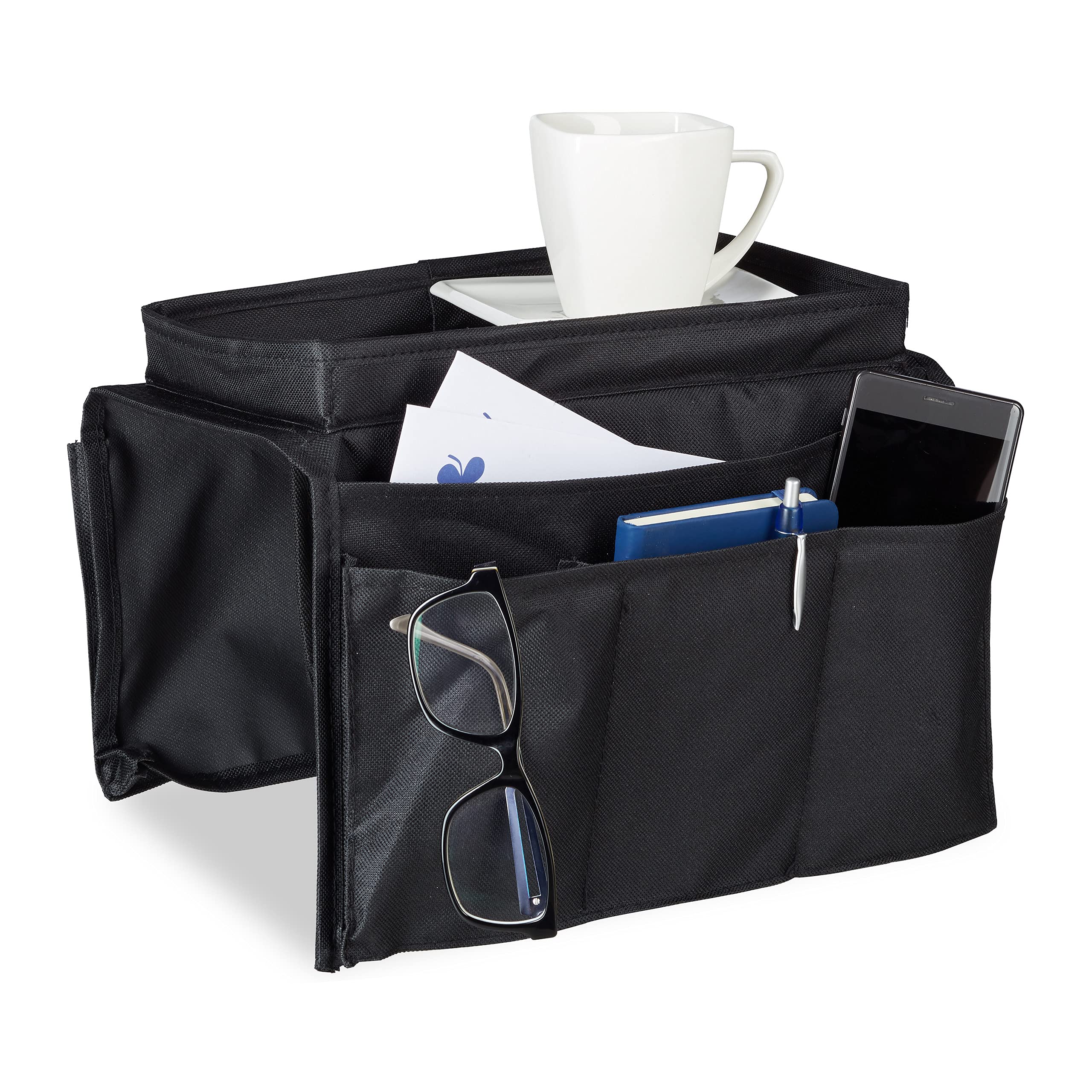 Organisateur D'Accoudoir BLOOOK - 6 Poches Pour Télécommande, IPad, Magazines | Antidérapant - Gris