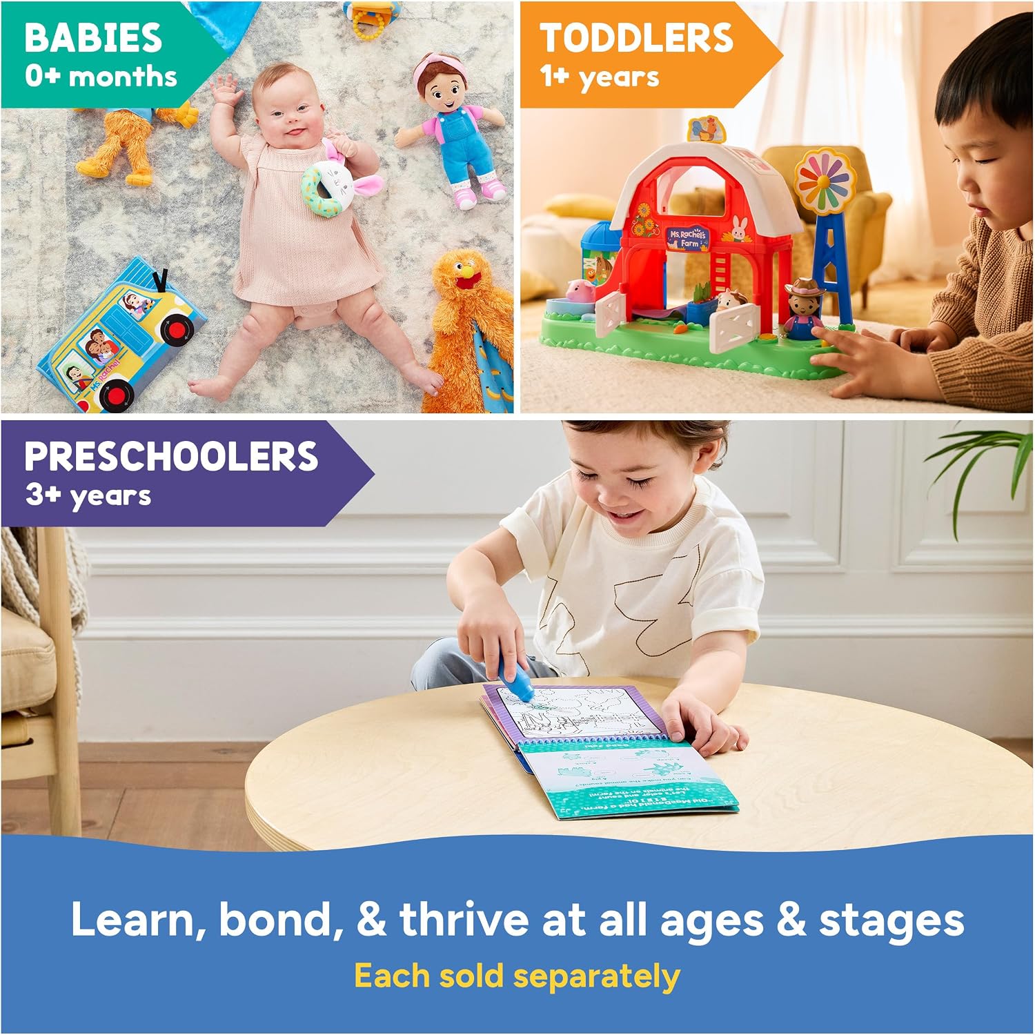 Ms. Rachel My First Learning Farm with Songs, Phrases & Animal Figures | Songs & Phrases, 3 Figures, Day & Night Switch, Volume Control, 360 Play, Toddler Toys For Girls And Boys Ages 1-3+ Years