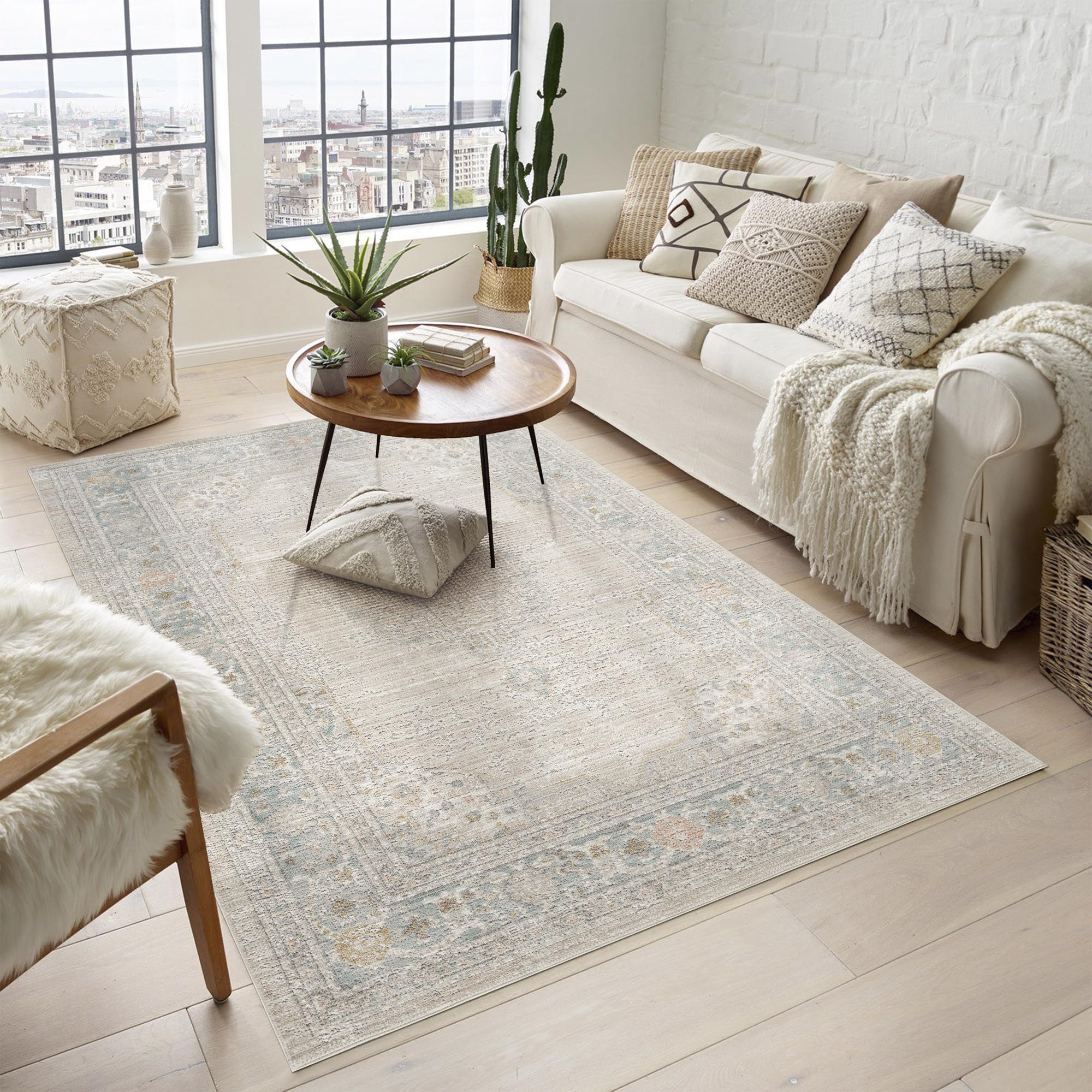 Desire Rugs Maia Beige Orchid Floral Non Slip Rug 200x300cm