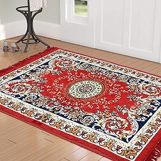 Kuber Industries 4 x2 Feet Superfine Velvet Carpet|Rug|Living Room|Bedroom|Hall (Red) (Model Number: HS_36_KUBMART018354), rectangular