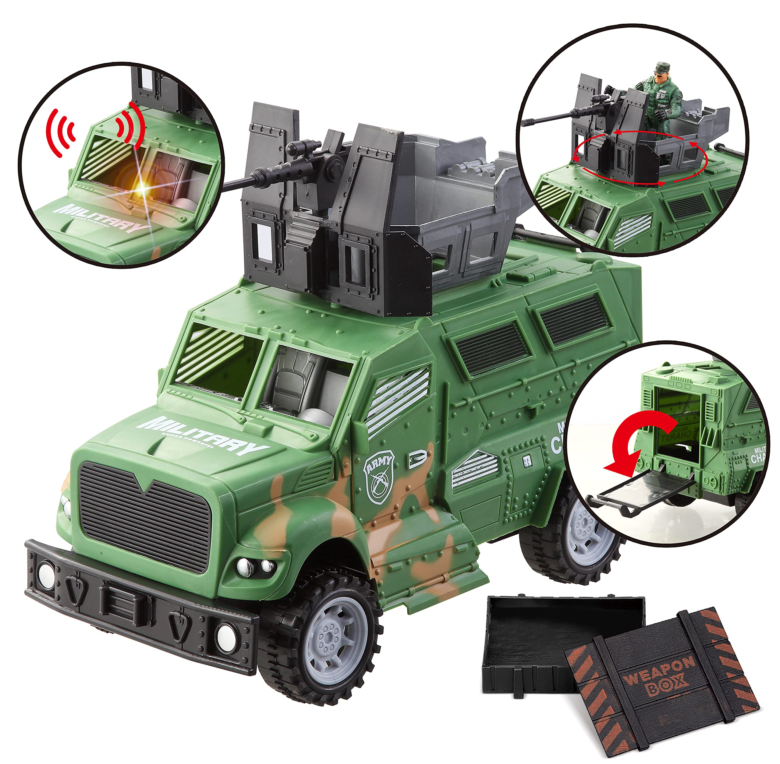 JOYIN Military Reconnaissance Vehicle Toy Set of Friction Powered