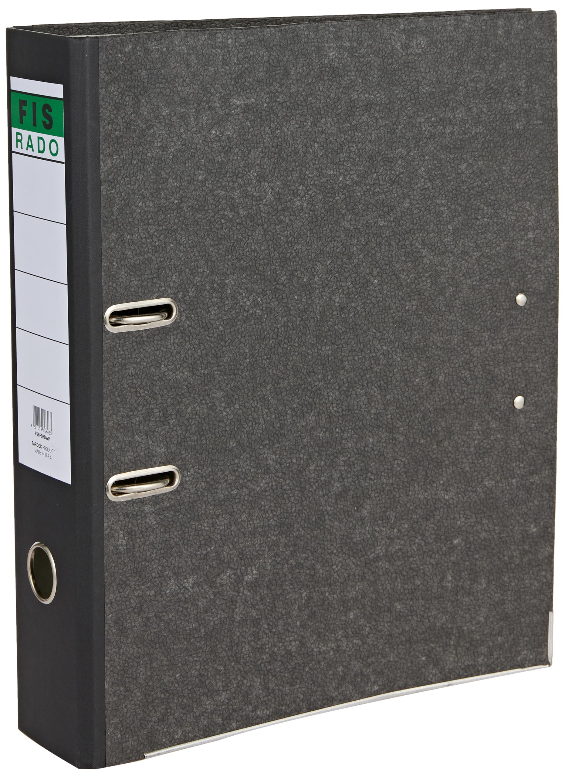 FIS FSBF8RDWP Grey Marble Rado Lever Arch Files, 8 cm Size, Black