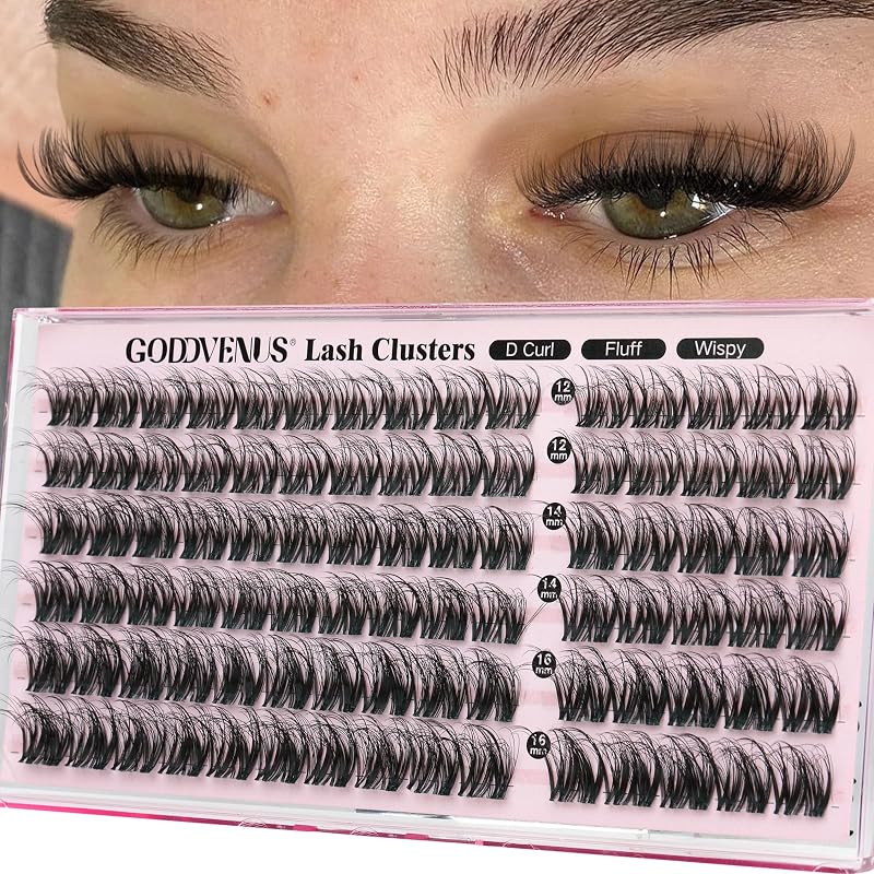 Goddvenus Cílios Postiços em Tufo D Curl 12, 14 e 16 mm, 90 unidades