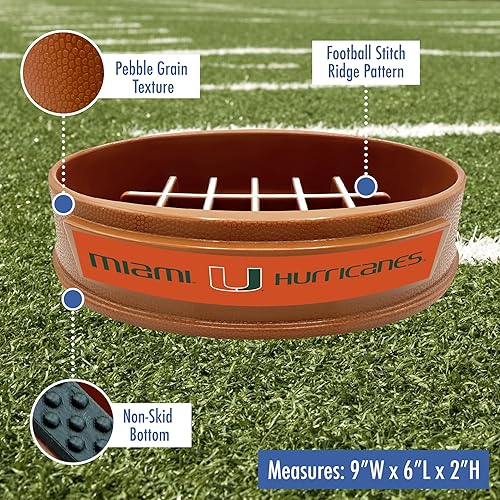 Miniatura 114 de NCAA Super-Bowl Iowa Hawkeyes - Cuenco para perros de alimentación lenta con diseño de fútbol para una digestión saludable. Cuenco antideslizante