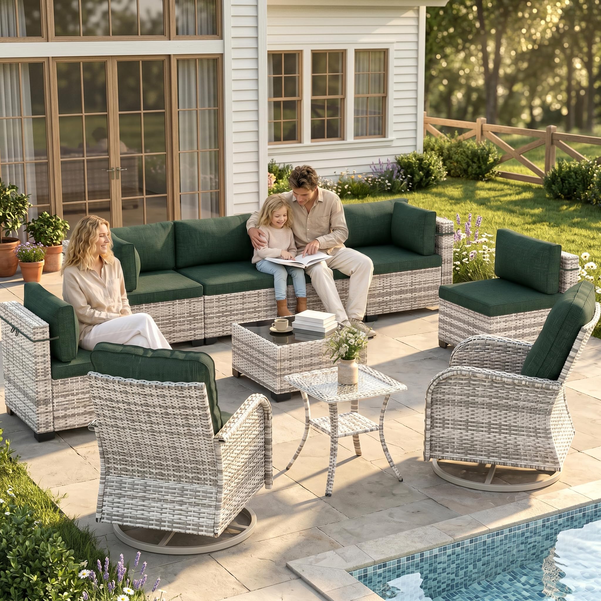 Outdoor PE Wicker Rattan Modular Patio Sectional Sofa Set